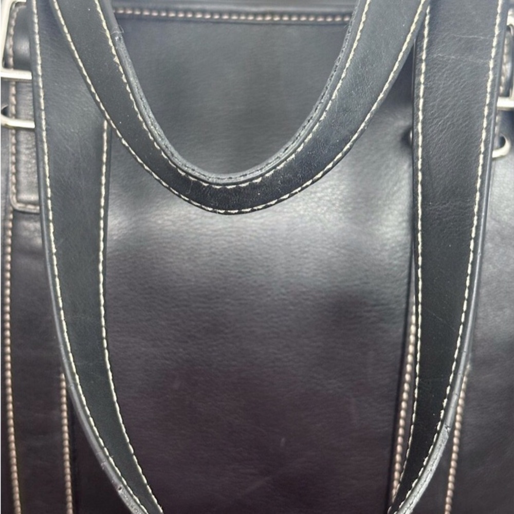 Coach Vintage Hampton Large Black Leather Tote Bag H051-6491 - Picture 3 of 8